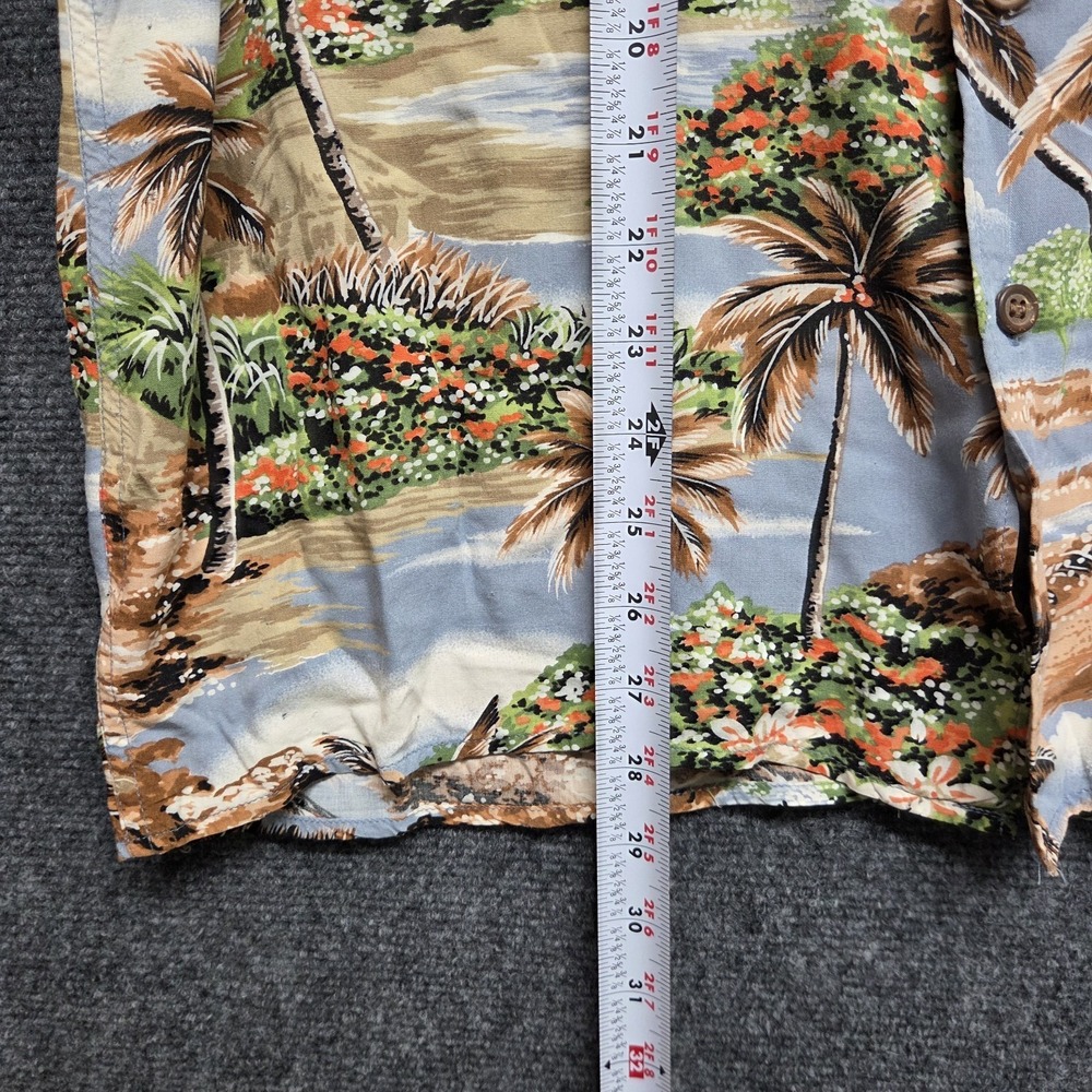 Reyn Spooner Shirt Mens Medium Tailored Fit Aloha Tropical Island Print FLAWS - Picture 4 of 11